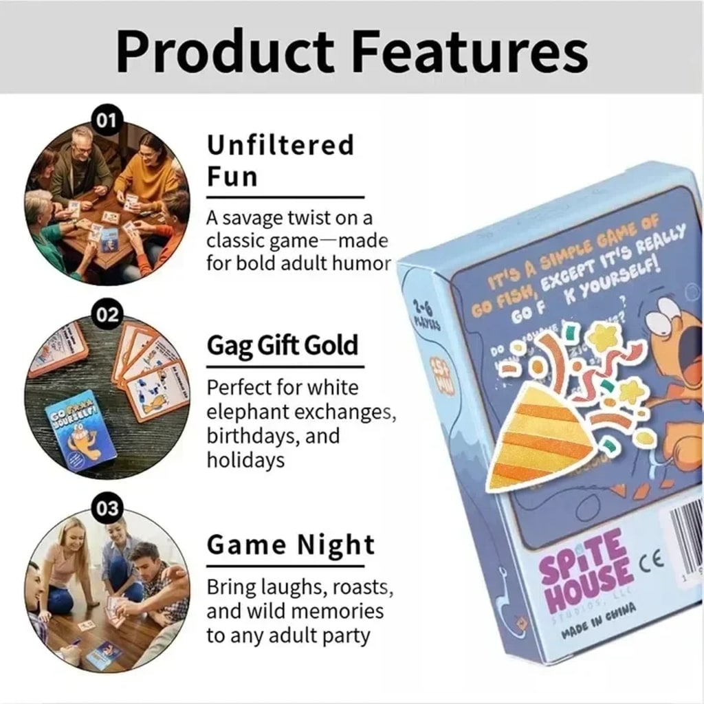 Go F*** Yourself Adult Card Game - Hilarious Party Game for 3-10 Players - Quick Easy Setup - Perfect Stocking Stuffer - Made Out of Spite